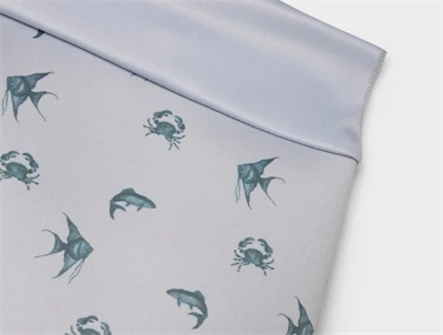 Lil Atelier baby badebukser vapor blå med havdyrprint