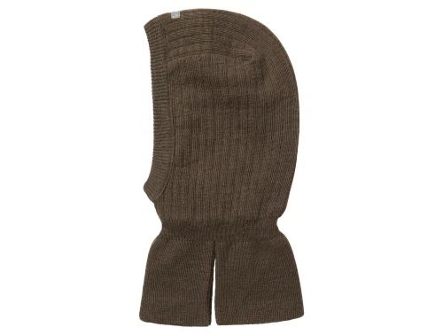 Name It elefanthue i brun uld med vindtæt funktion set forfra