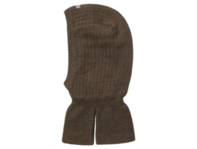 Name It elefanthue i brun uld med vindtæt funktion set forfra