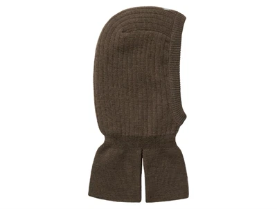 Name It elefanthue i brun uld med lang nakke set fra højre side