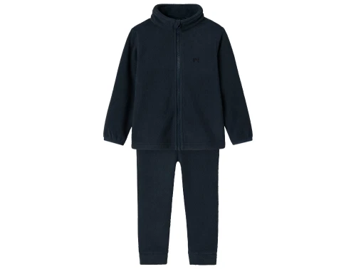 Name It fleecesæt dark sapphire med lynlås set forfra 
