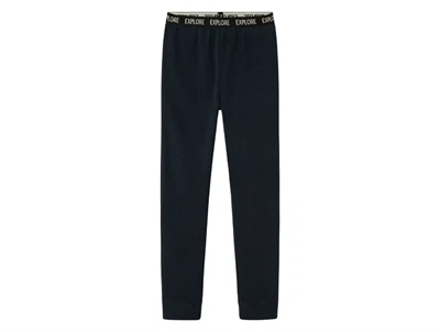 Bukser fra Name It fleece sæt dark sapphire med elastik og tekst