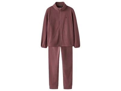 Name It fleece sæt i rose brown med lynlås
