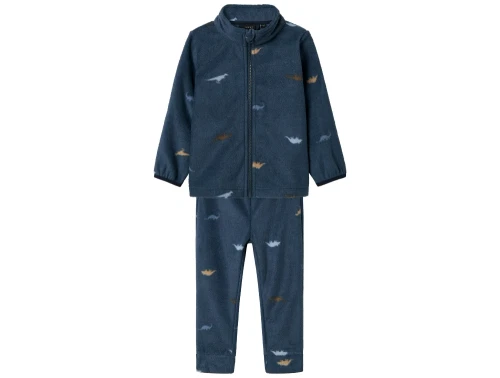 Name It fleecesæt blå med dinosaur print forside