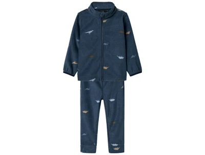 Name It fleecesæt blå med dinosaur print forside