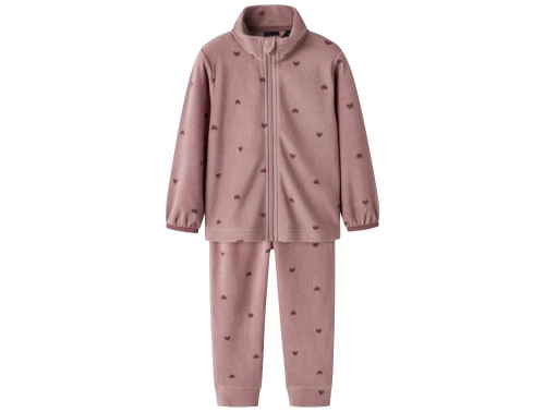 Name It fleecesæt violet med hjerte print forside