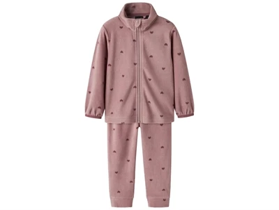 Name It fleecesæt violet med hjerte print forside