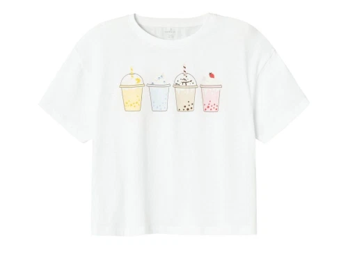 Name It bright white printet short t-shirt