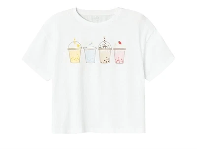 Name It bright white printet short t-shirt