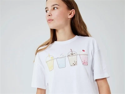 Name It bright white printet short t-shirt