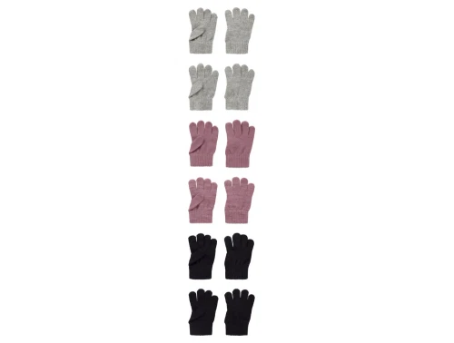 Name It strikvanter sort grå melange wistful mauve 6-pak