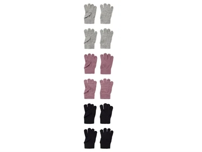 Name It strikvanter sort grå melange wistful mauve 6-pak