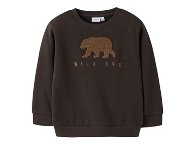 name it mini sweatshirt delicioso med bjørnebroderi forside