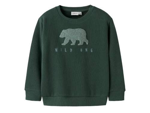 name it mini sweatshirt garden topiary med bjørnebroderi forside