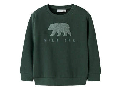 name it mini sweatshirt garden topiary med bjørnebroderi forside