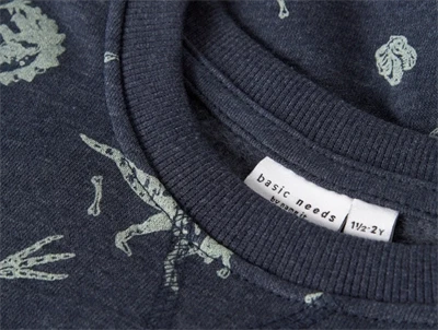 name it mini sweatshirt i mørkeblå navy blazer med dinosaurprint
