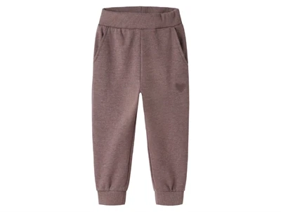 Name It MINI sweatpants peppercorn med hjertebroderi