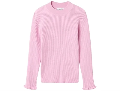 Name It pastel lavender slim strikbluse