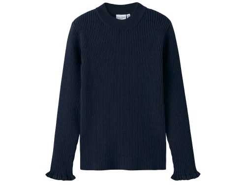 Name It dark sapphire slim strikbluse