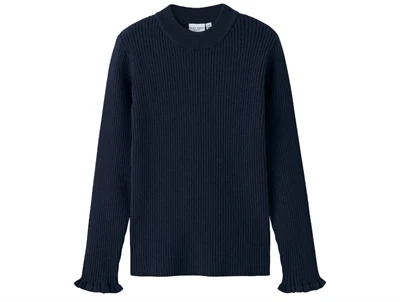 Name It dark sapphire slim strikbluse