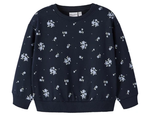 name it mini sweatshirt i mørkeblå navy blazer med blomsterprint