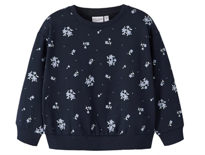 name it mini sweatshirt i mørkeblå navy blazer med blomsterprint