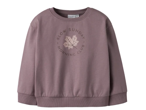 name it mini sweatshirt i lilla toadstool med slow sunday morning club print