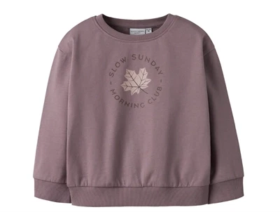 name it mini sweatshirt i lilla toadstool med slow sunday morning club print