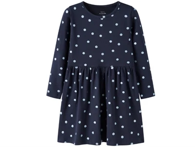 name it mini kjole i mørkeblå navy blazer med lyseblå prikker