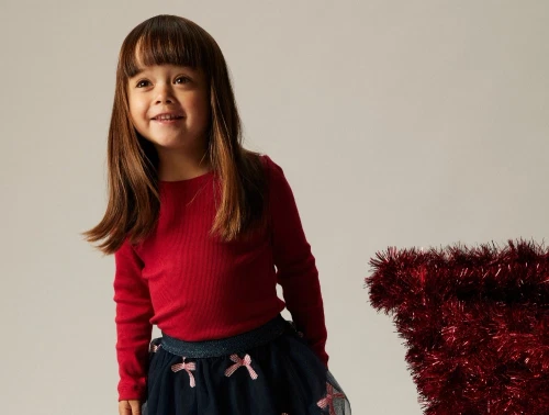 Barn i rød Name It top med lange ærmer