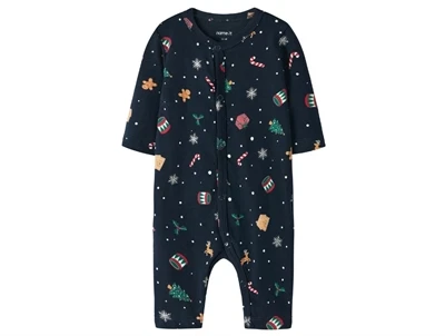 Name It natsuit navy blazer med juleprint