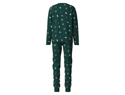 Name It pyjamassæt i mørkegrøn med juleprint set bagfra
