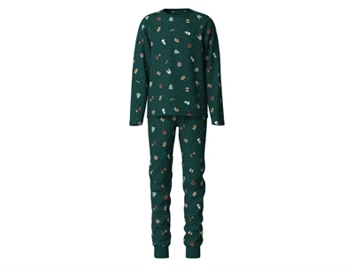 Name It pyjamassæt i mørkegrøn med juleprint