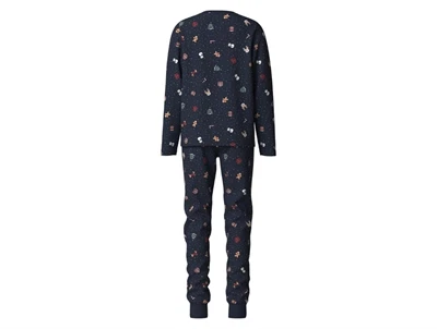 Name It pyjamassæt i navy med juleprint set bagfra