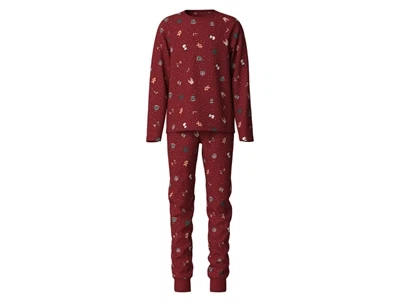 Name It pyjamassæt i mørkerød med juleprint