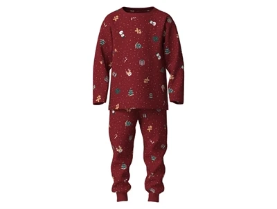 Name It pyjamassæt i mørkerød med juleprint