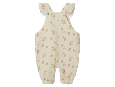 Lil Atelier turtledove strawberry loose overalls
