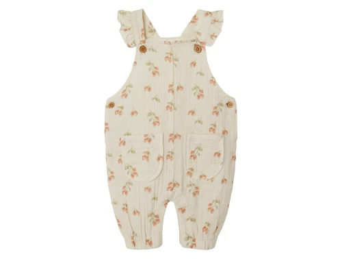Lil Atelier turtledove strawberry loose overalls