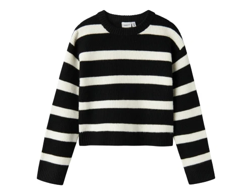 Name It black stribet short striktrøje