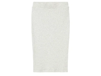 Name It light grey melange long rib nederdel