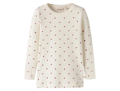Lil Atelier bluse coconut milk med små hjerter