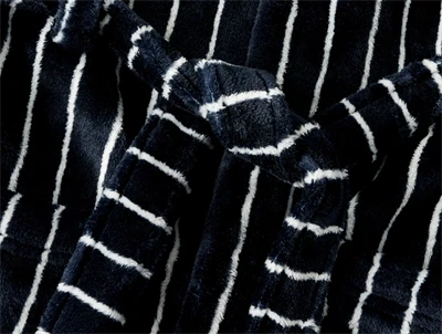 Detalje af Name It badekåbe Navy Blazer i blød velour med hvide striber