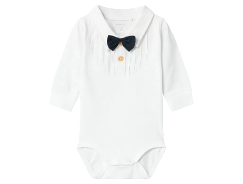 Name It body hvid bright white med sløjfe og knapper foran