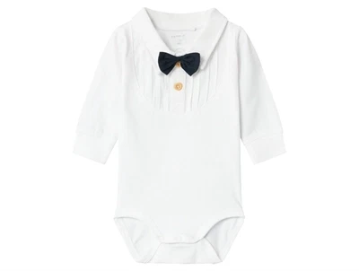Name It body hvid bright white med sløjfe og knapper foran