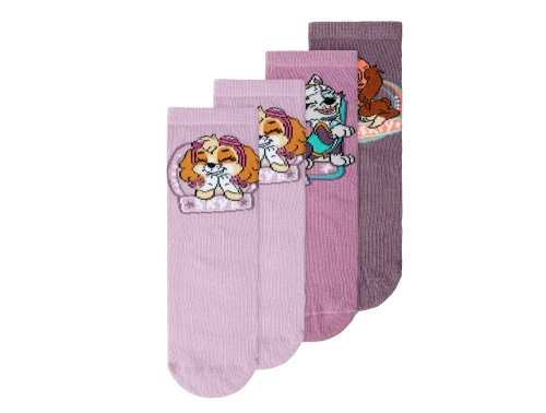 3-pak strømper med Paw Patrol print i lilla nuancer fra Name It