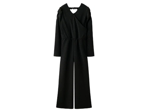 sort buksedragt fra Name It med glitter og lange ærmer