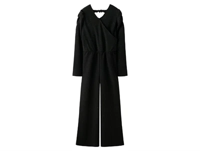 sort buksedragt fra Name It med glitter og lange ærmer