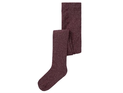 Name It strømpebukser i burgundy med glitter