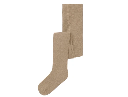 Name It strømpebukser i beige med guldglitter