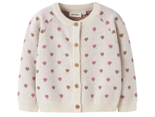 Lil\' Atelier cardigan i turtledove med hjerter